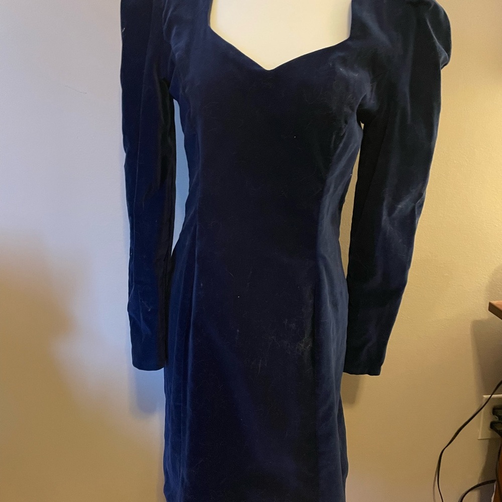 Custom made navy velvet dress size 8